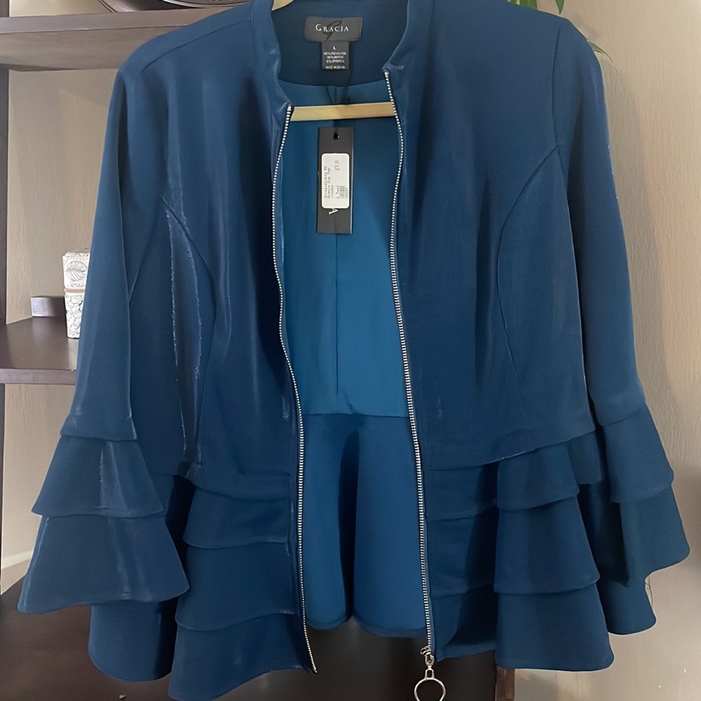 NWT Ruffle Peplum Jacket - Picture 7 of 7
